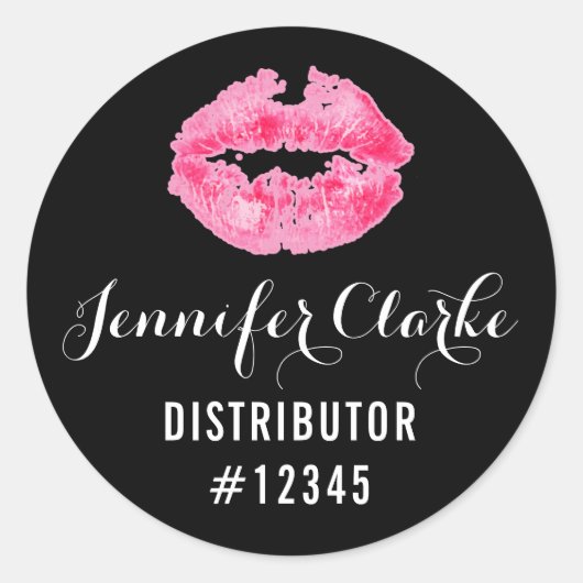 Lipstick-Distributor Pink Lips Kiss Packaging-Sieg Runder Aufkleber (Vorderseite)