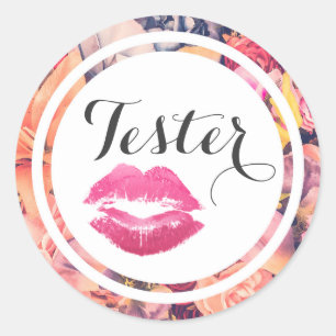 Lipstick Distributor Product Tester Floral Kiss Runder Aufkleber
