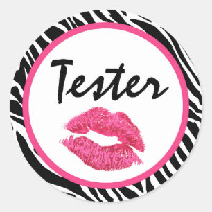 Lipstick Distributor Product Tester Zebra Kiss Runder Aufkleber
