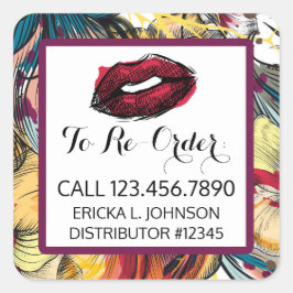 Lipstick-Distributor-Re-Order-Labels Kiss-Aufklebe Quadratischer Aufkleber