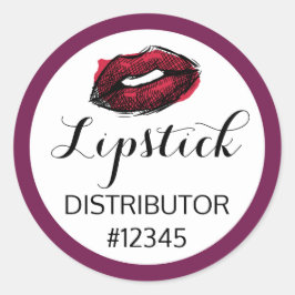 Lipstick Distributor Red Lips Kiss Packaging Siege Runder Aufkleber