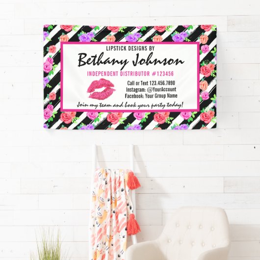 Lipstick Distributor Rose Kiss Trade Show / Party Banner (Insitu)