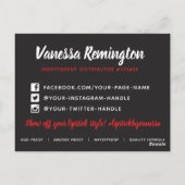 Lipstick-Distributor Vielen Dank Red Lips Kiss Postkarte (Rückseite)