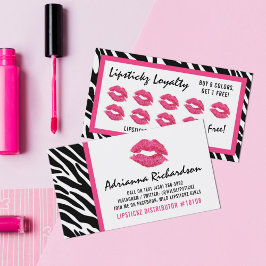 Lipstick-Distributor Zebra Kiss Lips Loyalty Punch Treuekarte