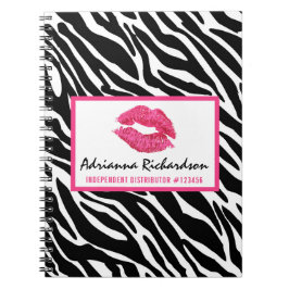 Lipstick Distributor Zebra Kiss Lips Personalized Notizblock