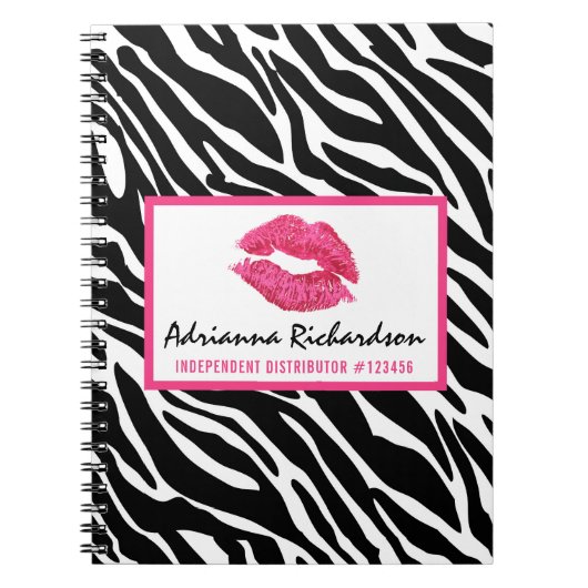 Lipstick Distributor Zebra Kiss Lips Personalized Notizblock (Vorderseite)