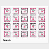Lipstick Distributor Zebra Kiss Thank You Label Quadratischer Aufkleber (Blatt)