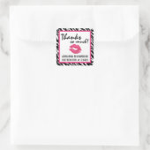 Lipstick Distributor Zebra Kiss Thank You Label Quadratischer Aufkleber (Tasche)