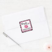 Lipstick Distributor Zebra Kiss Thank You Label Quadratischer Aufkleber (Umschlag)