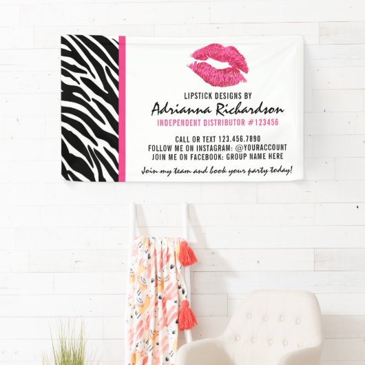 Lipstick-Distributor Zebra Kiss Trade Show / Party Banner (Insitu)