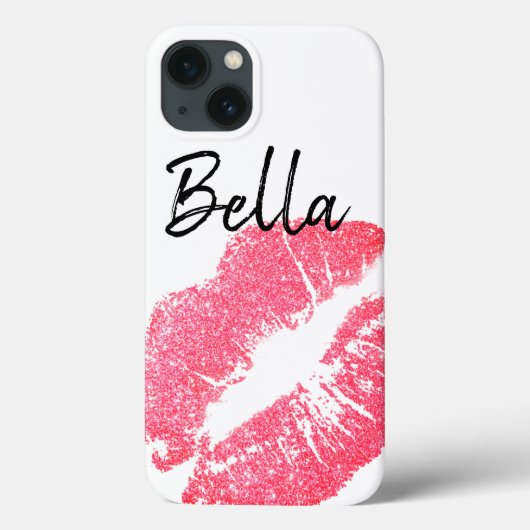 Lipstick-Druck Rosa Lippenfärbung Schwarz-weiß nie Case-Mate iPhone Hülle (Rückseite)