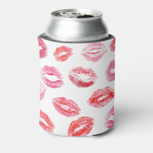 Lipstick-Drucke: Diverse Frauenlips. Dosenkühler (Kanne Rückseite)