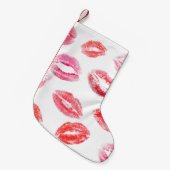 Lipstick-Drucke: Diverse Frauenlips. Kleiner Weihnachtsstrumpf (Vorderansicht (hängend))