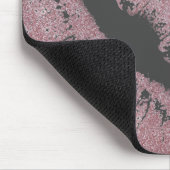 Lipstick drucken lila rosa Lippenfärbung grau nied Mousepad (Ecke)