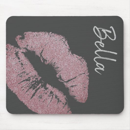 Lipstick drucken lila rosa Lippenfärbung grau nied Mousepad (Vorne)