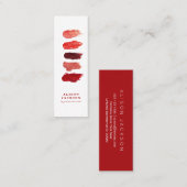 Lipstick Farben Swatte rubinrote Make-up Künstler Mini Visitenkarte (Vorne/Hinten)