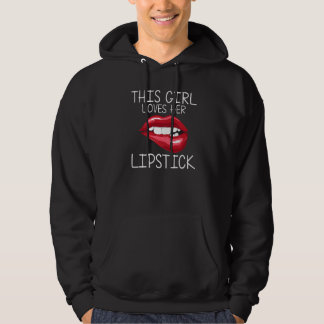 Lipstick For Girls Kids Lip Biting Red Lips Make U Hoodie