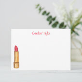 Lipstick für Aquarell-Designer Personalisiert mach Dankeskarte (Stehend Vorderseite)