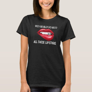 Lipstick für weibliche Mädchen Lip Bitten rote Lip T-Shirt