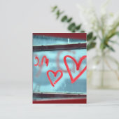 Lipstick-Herz am Fenster Postkarte (Stehend Vorderseite)
