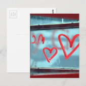 Lipstick-Herz am Fenster Postkarte (Vorne/Hinten)