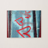 Lipstick-Herz am Fenster Puzzle (Horizontal)