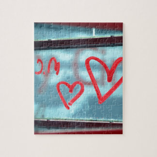 Lipstick-Herz am Fenster Puzzle
