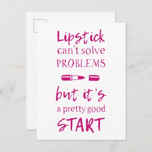 Lipstick kann Probleme nicht lösen Postkarte (Vorne/Hinten)