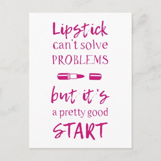 Lipstick kann Probleme nicht lösen Postkarte (Vorderseite)