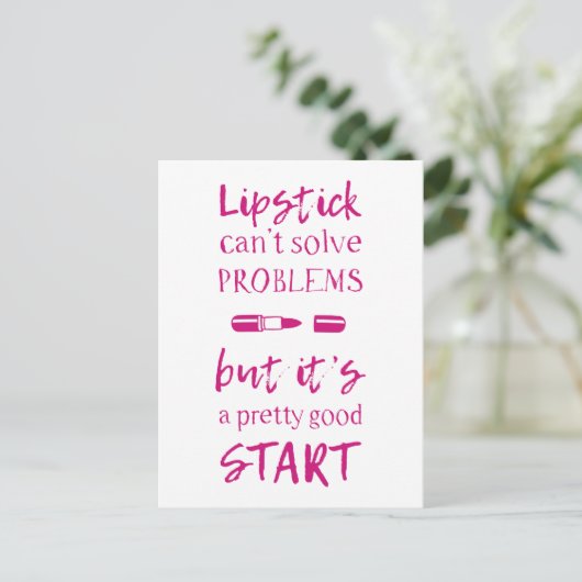 Lipstick kann Probleme nicht lösen Postkarte (Stehend Vorderseite)