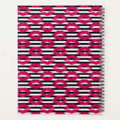 Lipstick Kiss B&W Streifenmuster Planer (Rückseite)