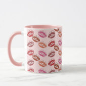 Lipstick Kiss Lip Prints Pink Tasse (Links)