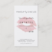 Lipstick Kiss Makeup Artist Appointment Reminder Terminkarte (Rückseite)