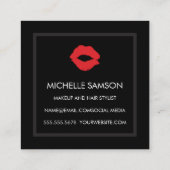 Lipstick Kiss Makeup Artist Quadratische Visitenkarte (Rückseite)