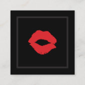 Lipstick Kiss Makeup Artist Quadratische Visitenkarte (Vorderseite)