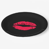 Lipstick Kiss Pappteller (Schrägansicht)