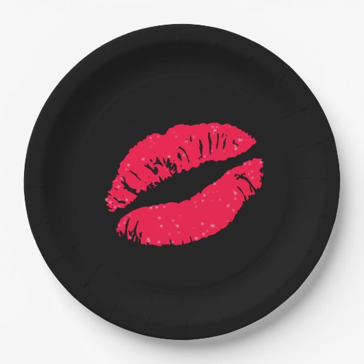 Lipstick Kiss Pappteller (Vorderseite)