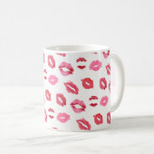 Lipstick Kiss Pattern Kaffeetasse (VorderseiteRechts)