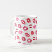 Lipstick Kiss Pattern Kaffeetasse (Vorderseite Links)