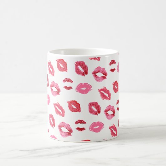 Lipstick Kiss Pattern Kaffeetasse (Mittel)