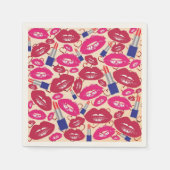 Lipstick Kiss Pattern Serviette (Vorderseite)