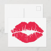 Lipstick Kiss Postkarte (Vorne/Hinten)