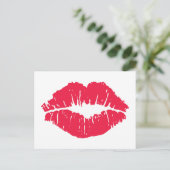 Lipstick Kiss Postkarte (Stehend Vorderseite)