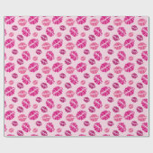 Lipstick Kiss Shape Print Pattern Geschenkpapier (Flach)