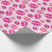 Lipstick Kiss Shape Print Pattern Geschenkpapier (Ecke)