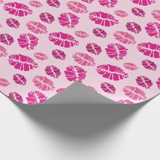 Lipstick Kiss Shape Print Pattern Geschenkpapier (Ecke)