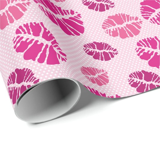 Lipstick Kiss Shape Print Pattern Geschenkpapier (Rolleneckpunkt)