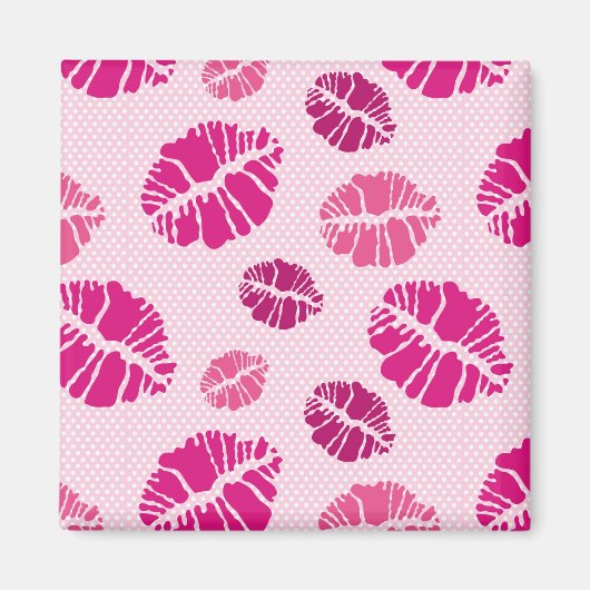 Lipstick Kiss Shape Print Pattern Magnet (Vorne)
