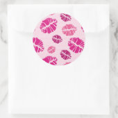 Lipstick Kiss Shape Print Pattern Runder Aufkleber (Tasche)