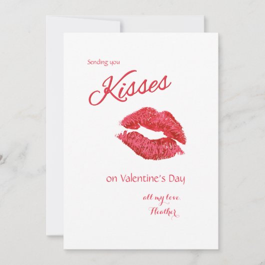 Lipstick Kiss Valentine's Day Card Feiertagskarte (Vorderseite)